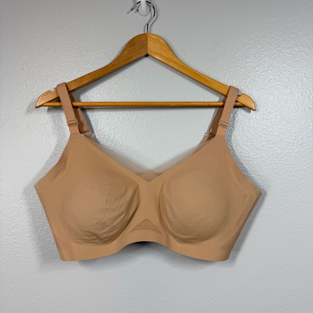Honeylove Crossover Bra Women 2X Nude Tan Wireless Comfort Support